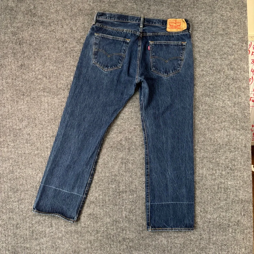 Levi's 501 Straight Leg‎ Jeans Mens W36 L29 Dark Wash Denim Blue